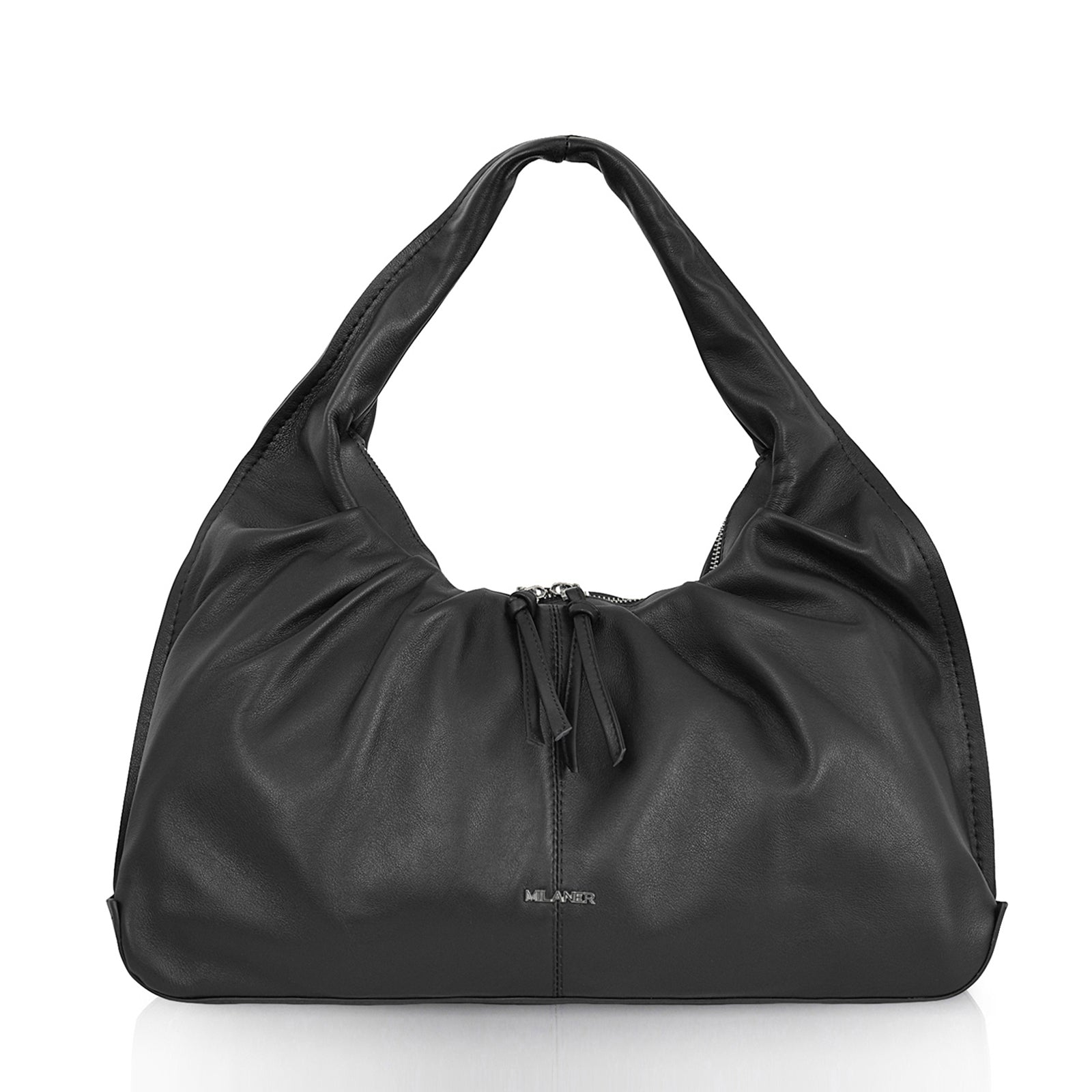 BLACK Large Hobo Bag Soft Leather Hobo Bag Soft Lambskin Hobo Bag Hobo Bag Large  Leather Shoulder Bag Genuine Leather Hobo Bag 