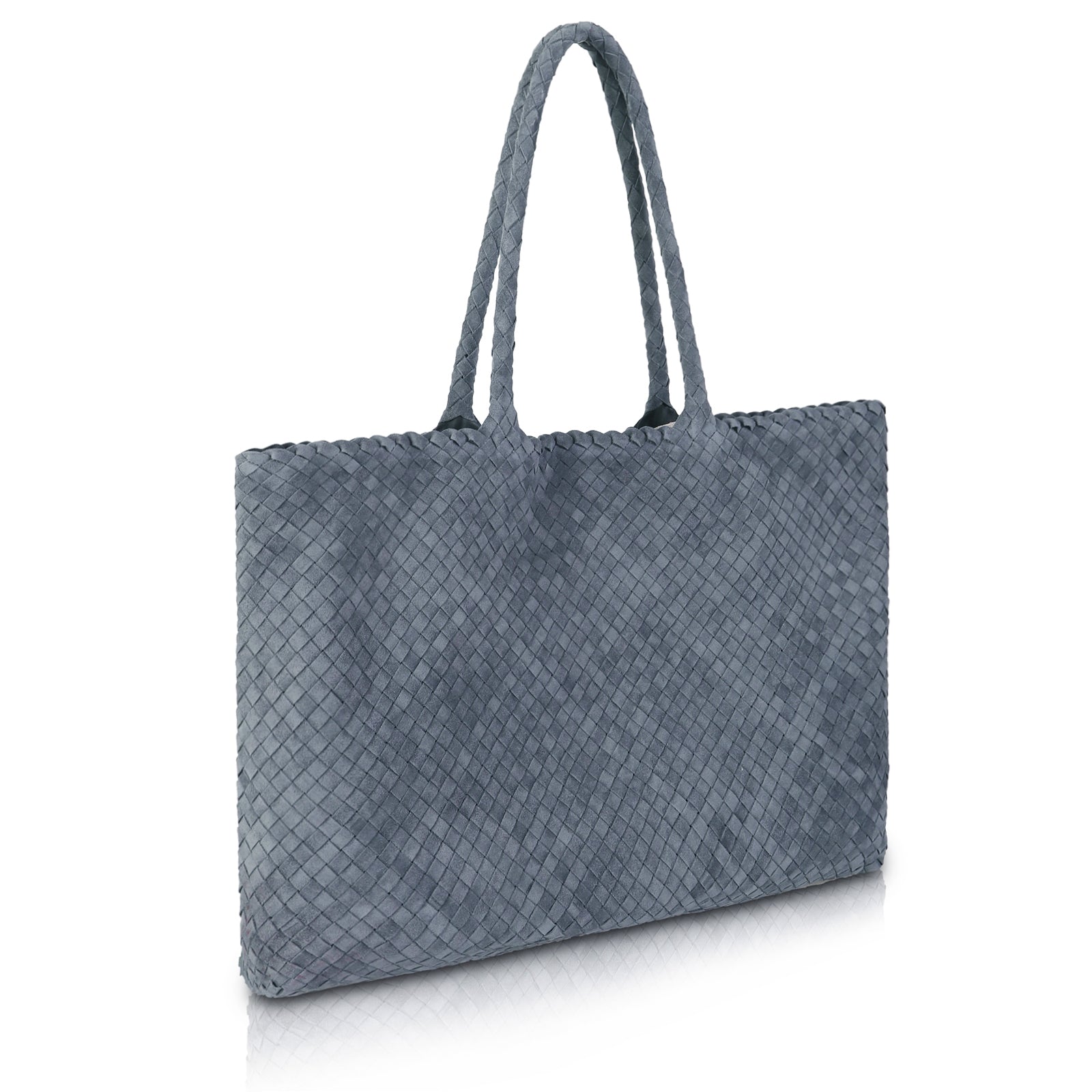 Blue store suede tote