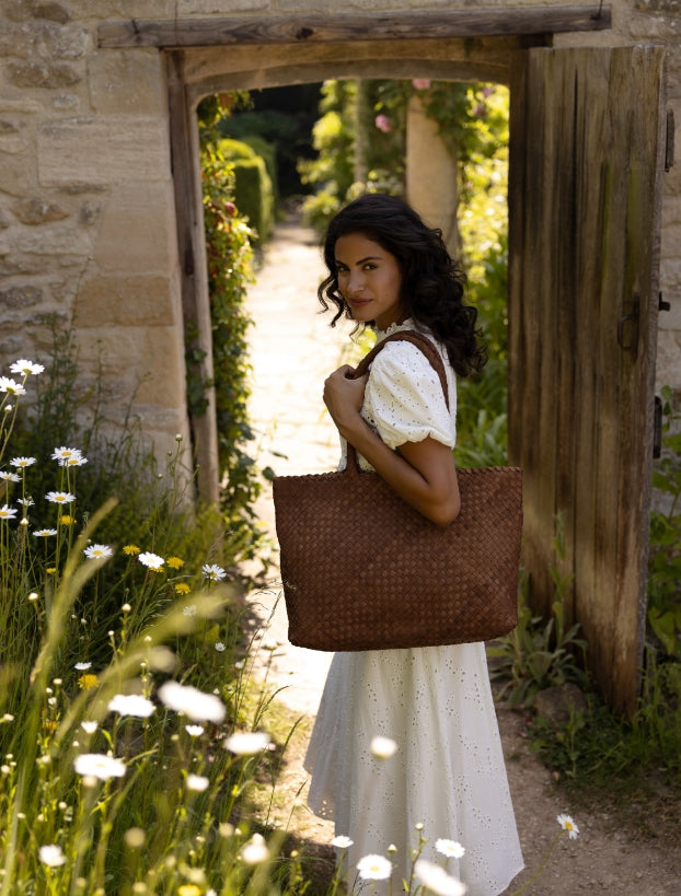 The Classic Elena Woven Handbag - Premium Leather