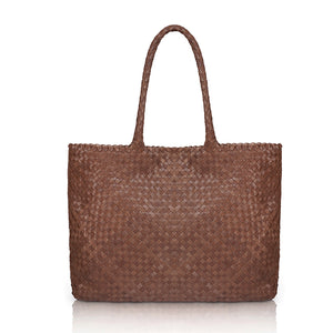 The Classic Elena Woven Handbag - Premium Leather