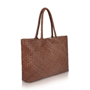 The Classic Elena Woven Handbag - Premium Leather