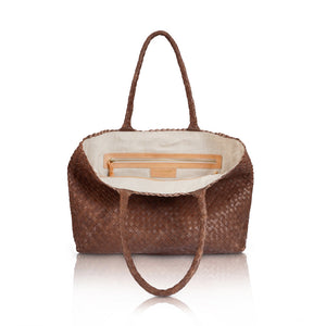 The Classic Elena Woven Handbag - Premium Leather