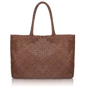 The Travel Elena Woven Handbag - Premium-Leder