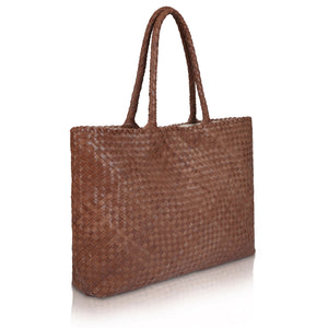 The Travel Elena Woven Handbag - Premium-Leder