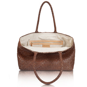 The Travel Elena Woven Handbag - Premium-Leder