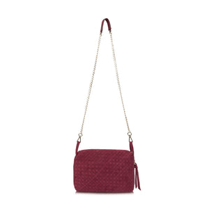 burgundy-Wildleder