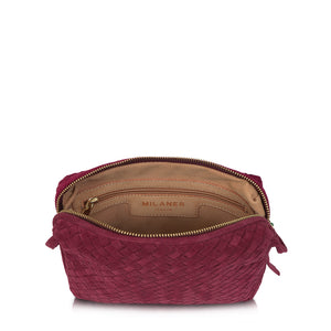 burgundy-Wildleder