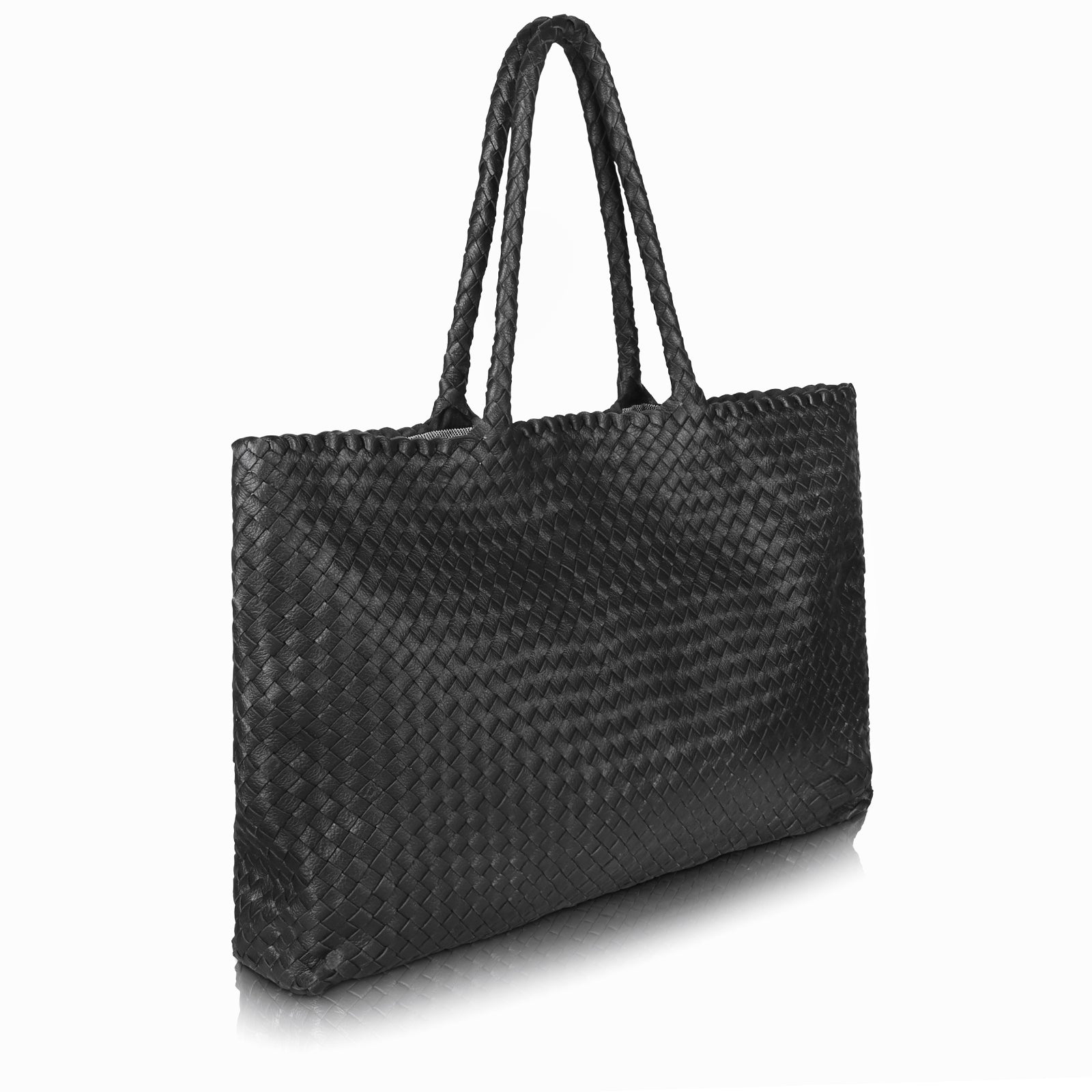 Extra Large Black Leather Tote Bag , Oversized Work and Travel Computer Bag,  Large Shopping Bag, 24 X 15 Handmade in USA 