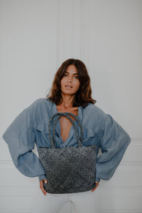The Mini Elena Woven Handbag - Premium-Leder