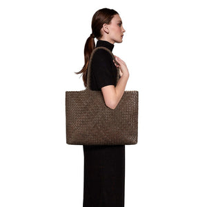 The Classic Elena Woven Handbag - Premium Leather