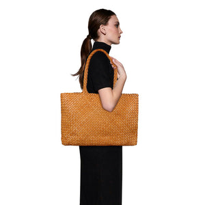 The Classic Elena Woven Handbag - Premium Leather