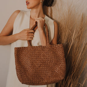 The Mini Elena Woven Handbag - Premium-Leder