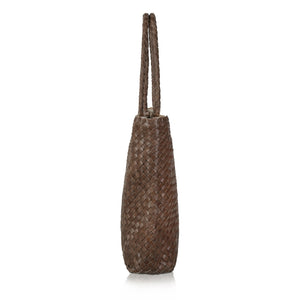 The Travel Elena Woven Handbag - Premium Leather