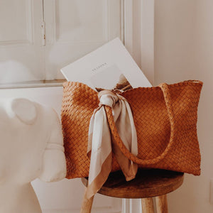The Classic Elena Woven Handbag - Premium Leather